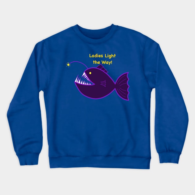 Lady Anglerfish Crewneck Sweatshirt by Coconut Moe Illustrations